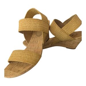 White Mountain Tan Wedge Sandals